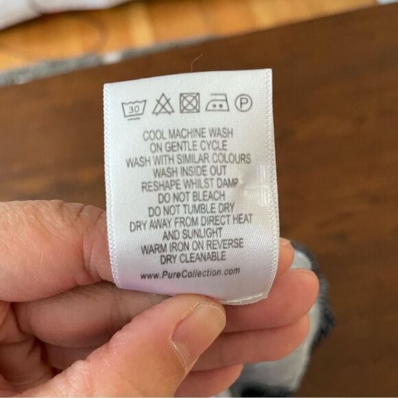 PURE COLLECTION NAVY GEOMETRIC PRINT VISCOSE SQUARE PANTS sz‎ US 8/10 - Picture 7 of 10